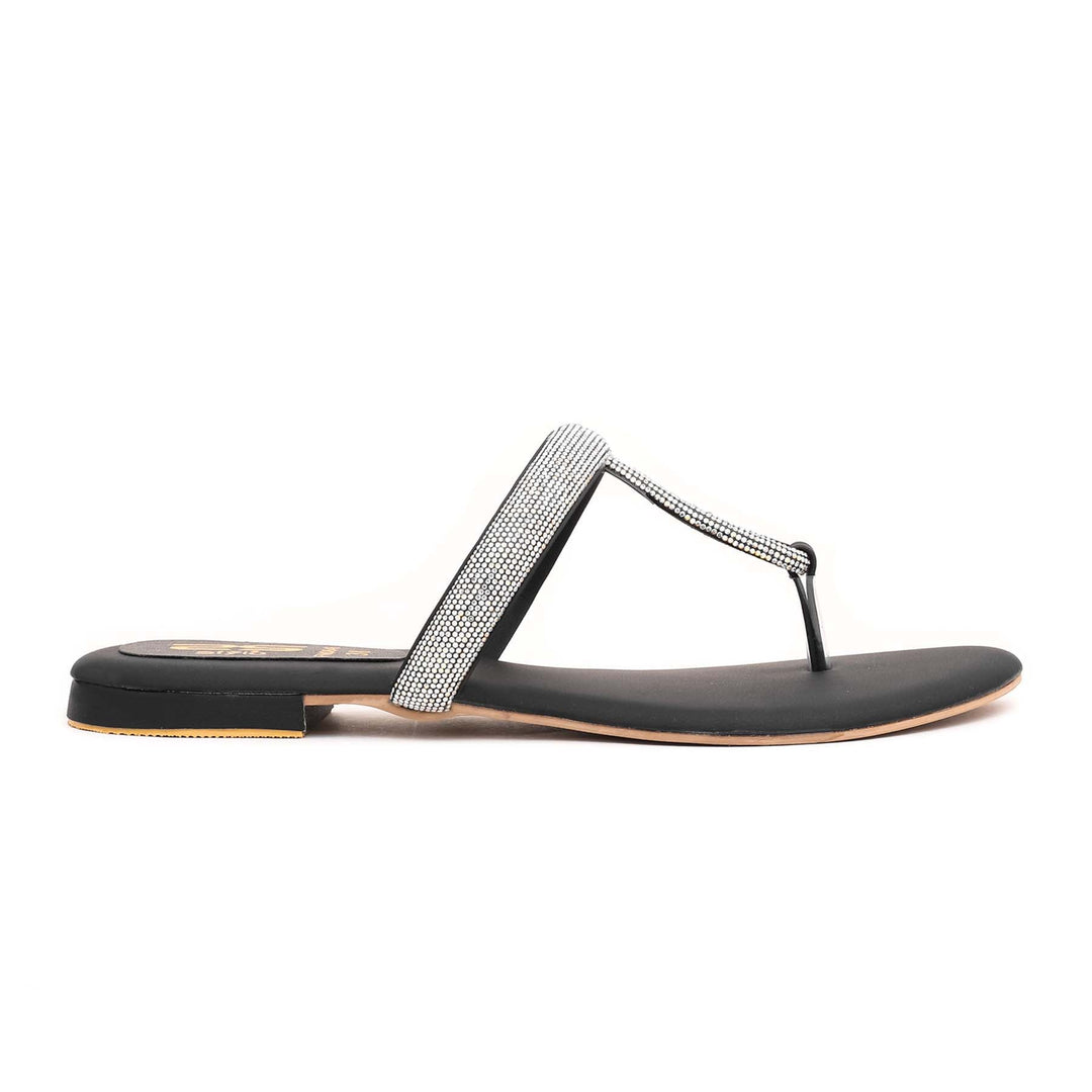 Black Fancy Chappal FN0646