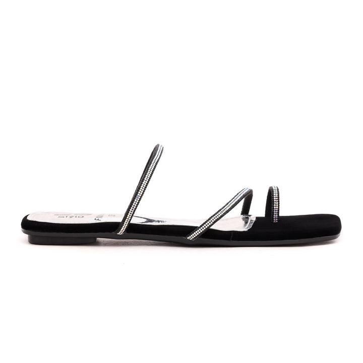 Black Fancy Chappal FN0666