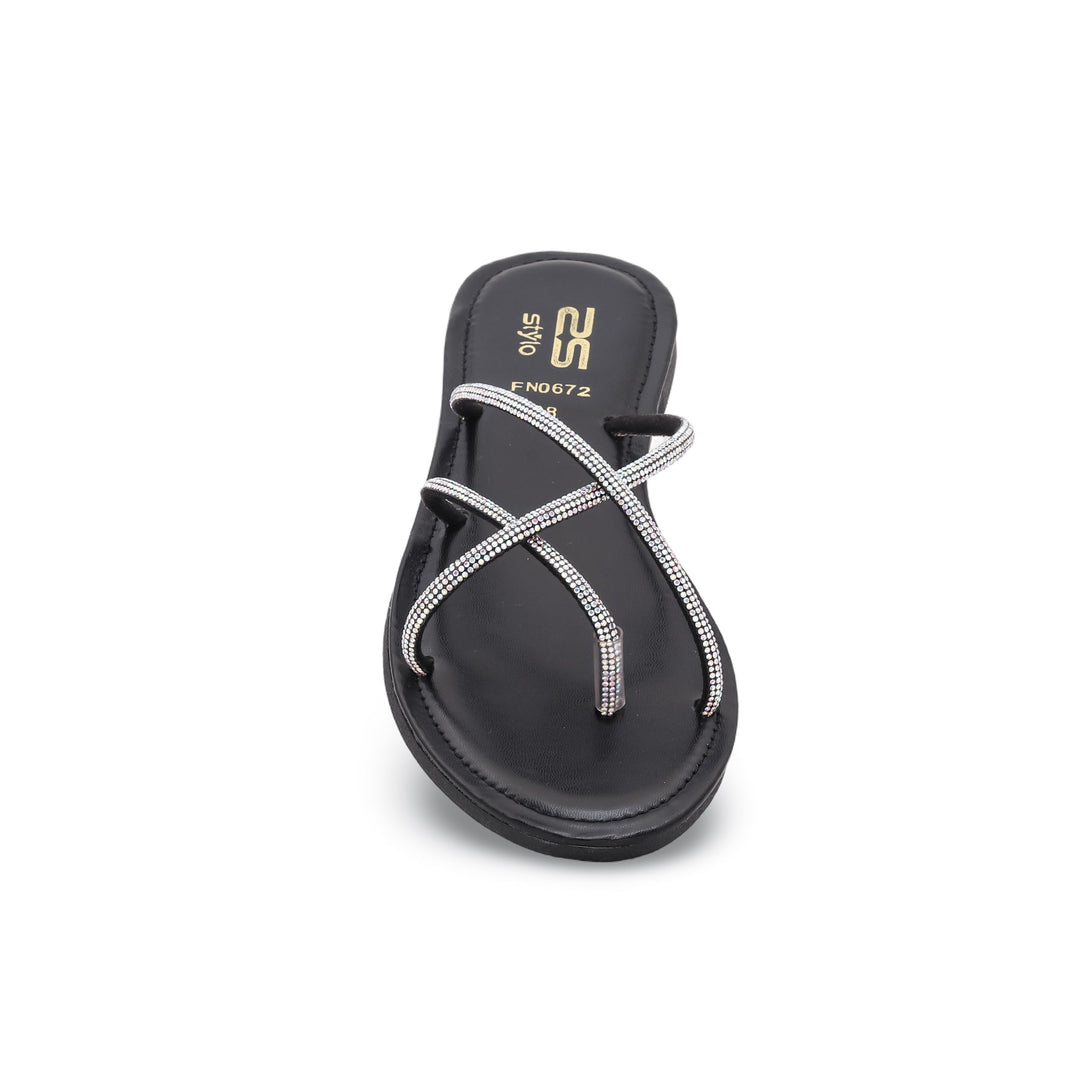 Black Fancy Chappal FN0672