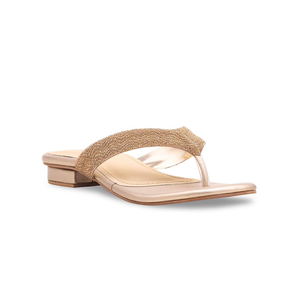 Golden Fancy Chappals FN0690