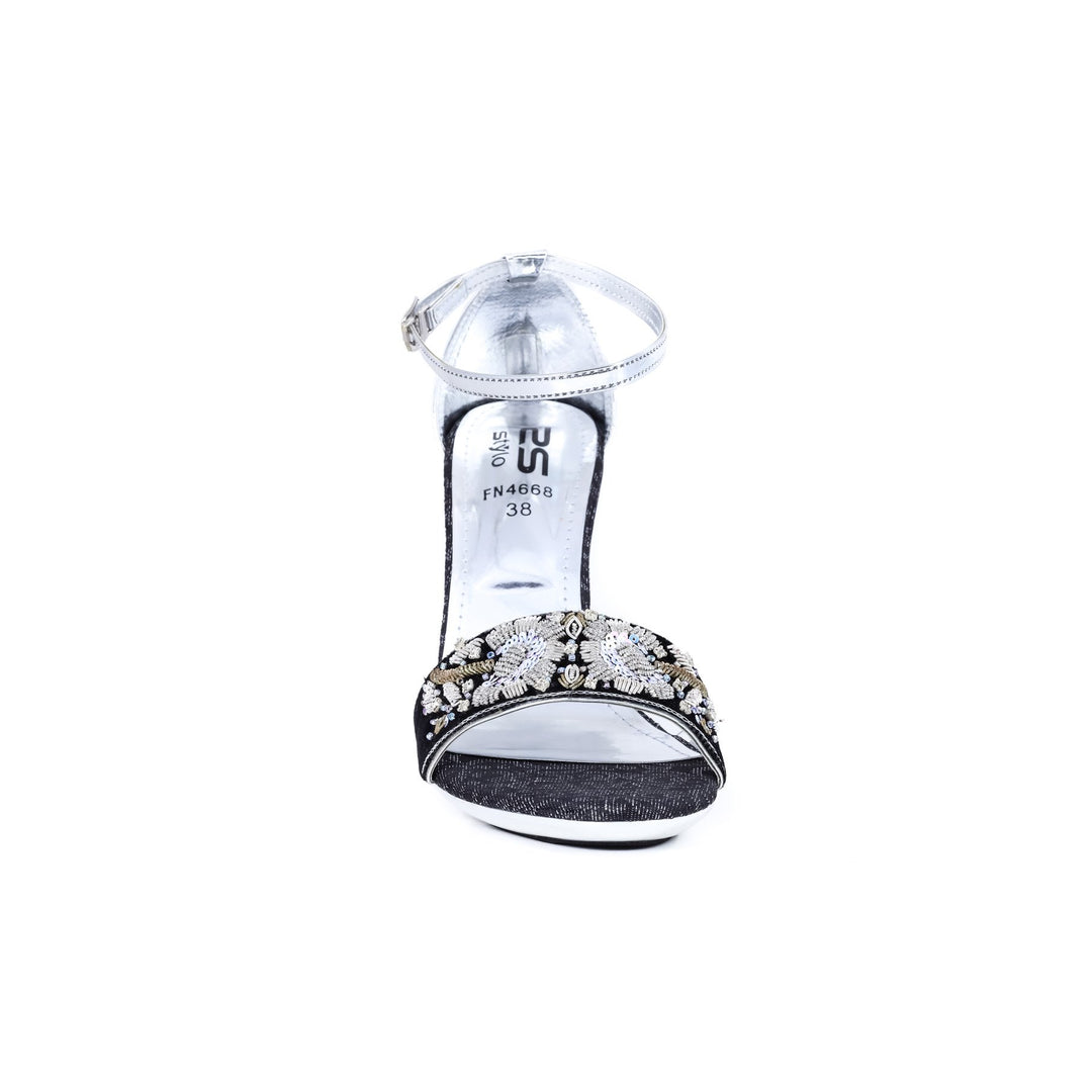 Black Color Fancy Sandals FN4668