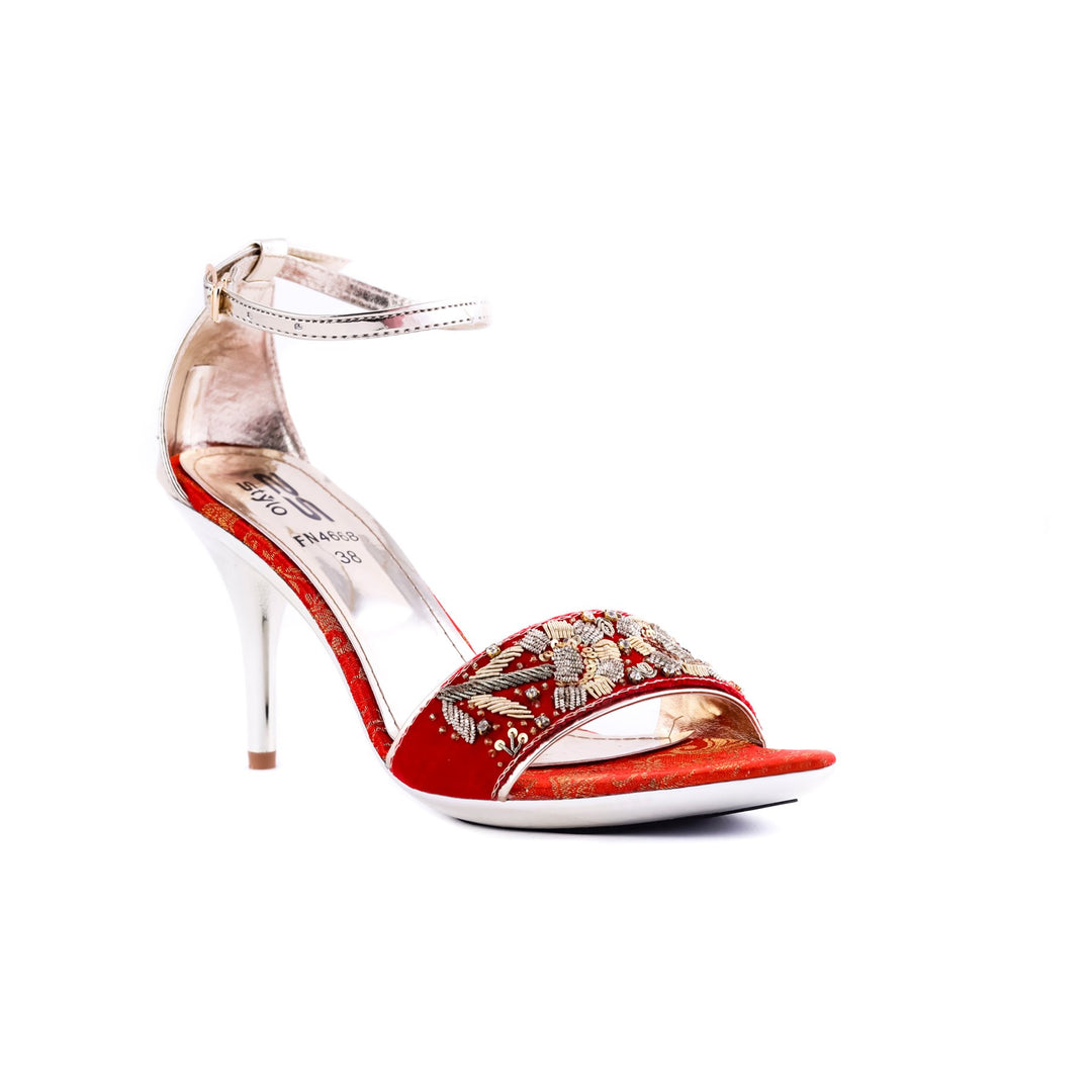 Red Color Fancy Sandals FN4668