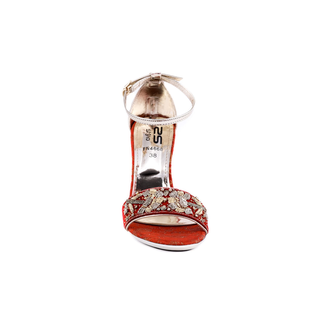 Red Color Fancy Sandals FN4668