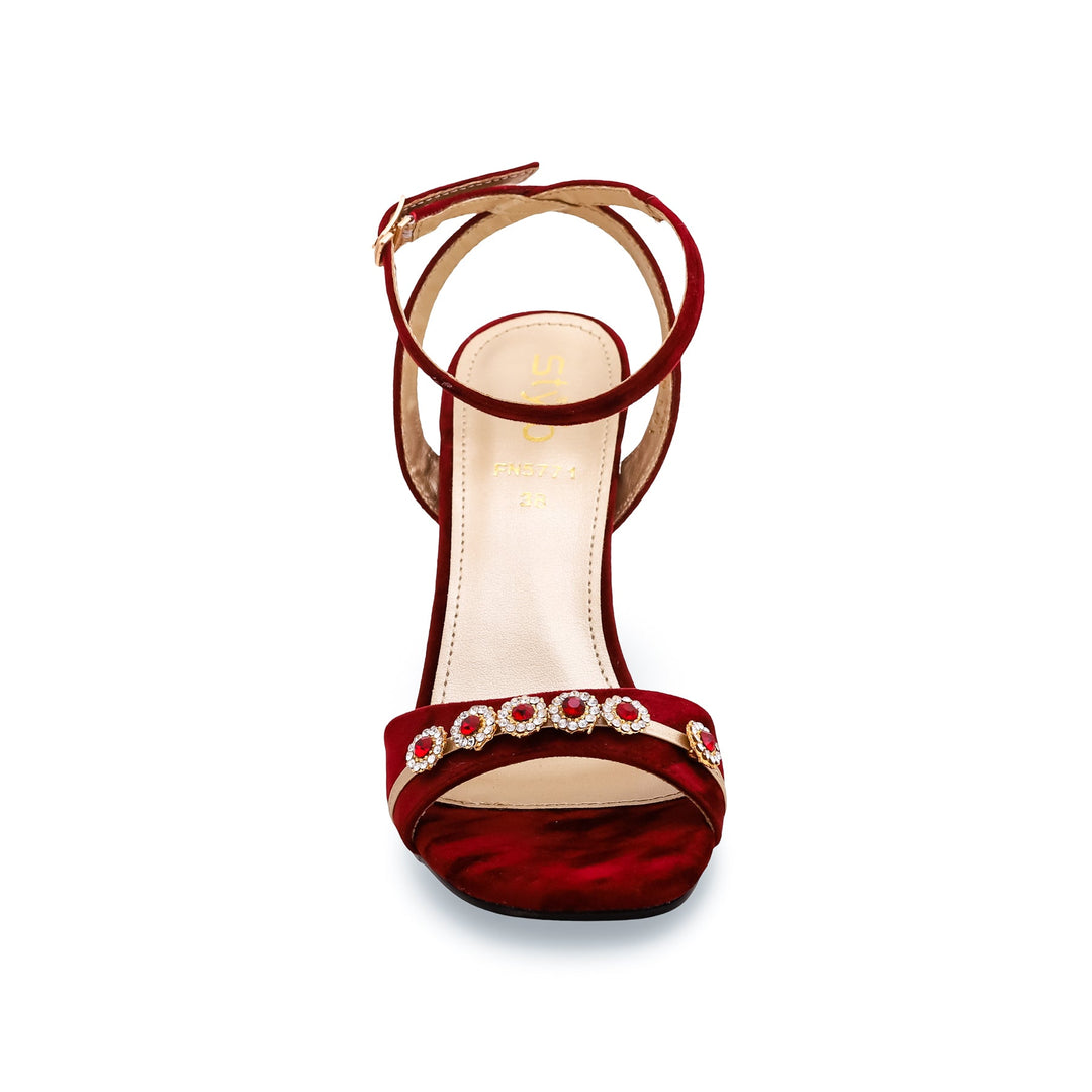 Maroon Fancy Bridal Sandal FN5771