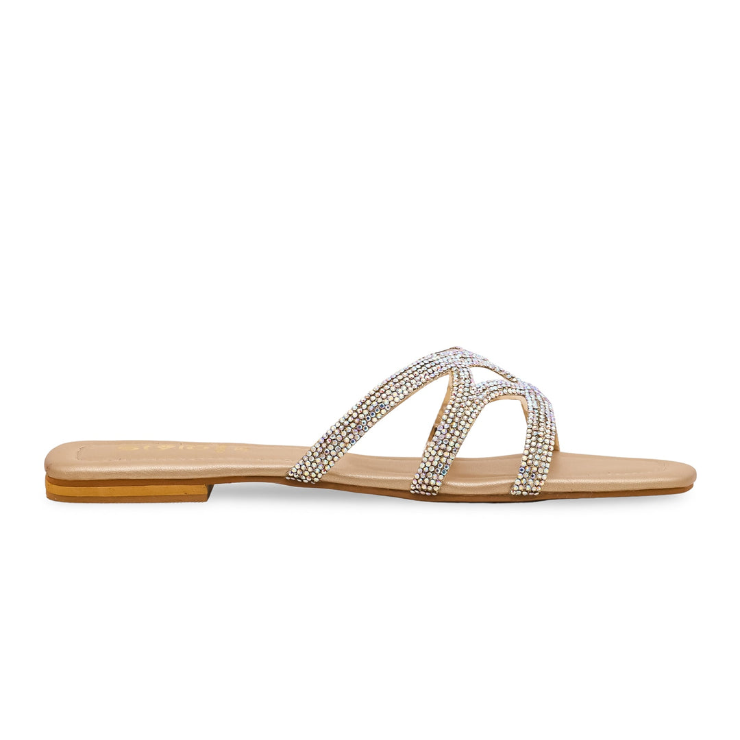 Golden Fancy Chappals FN7696