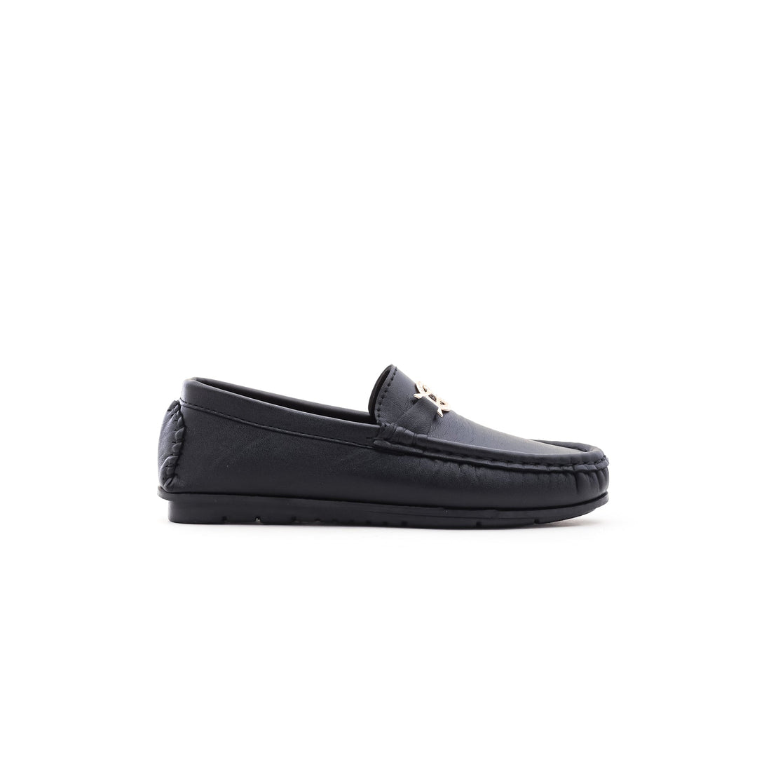 Boys Black Formal Moccasin KD0294