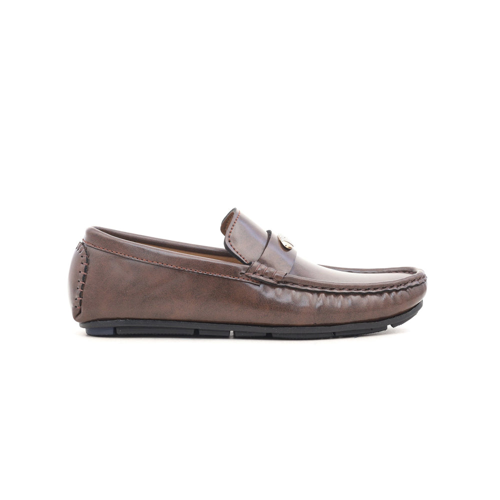 Boys Brown Formal Moccasin KD0337