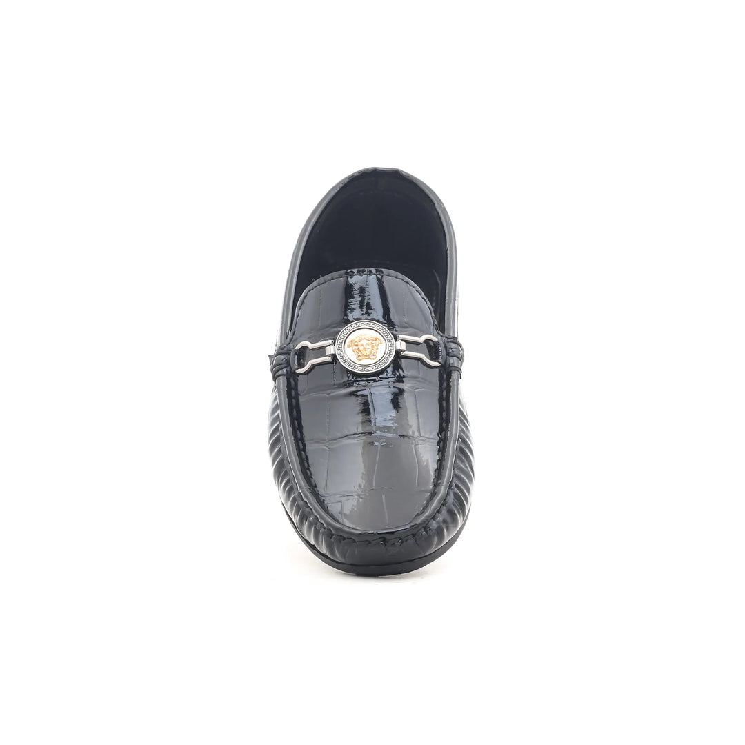 Boys Black Formal Moccasin KD0342