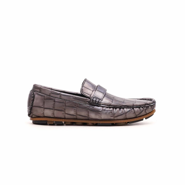 Boys Grey Formal Moccasin KD0379