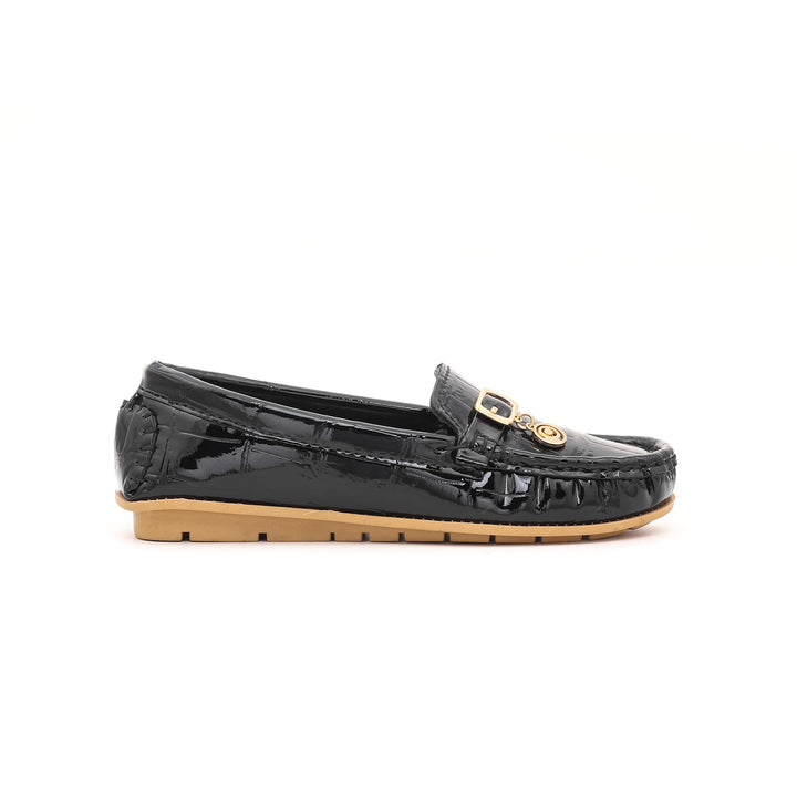 Girls Black Formal Moccasin KD0383