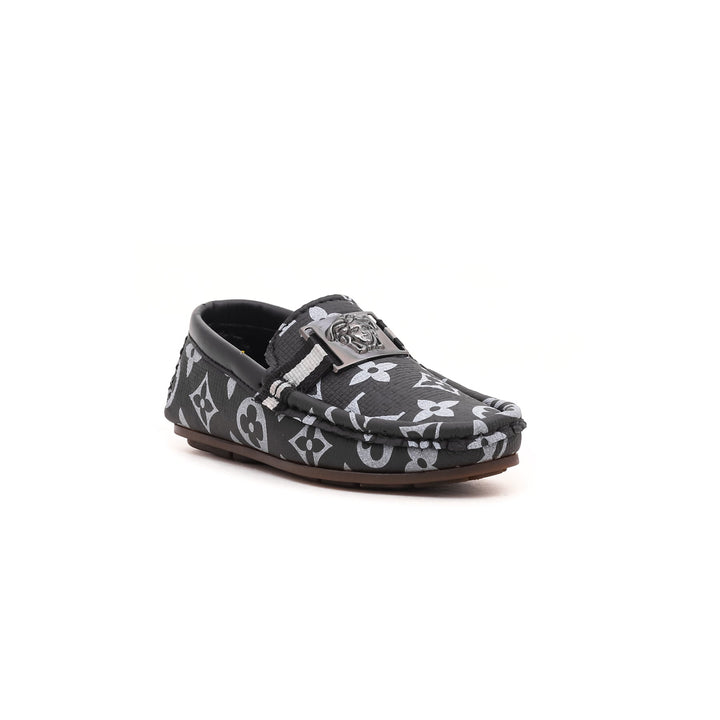 Boys Black Formal Moccasin KD0401