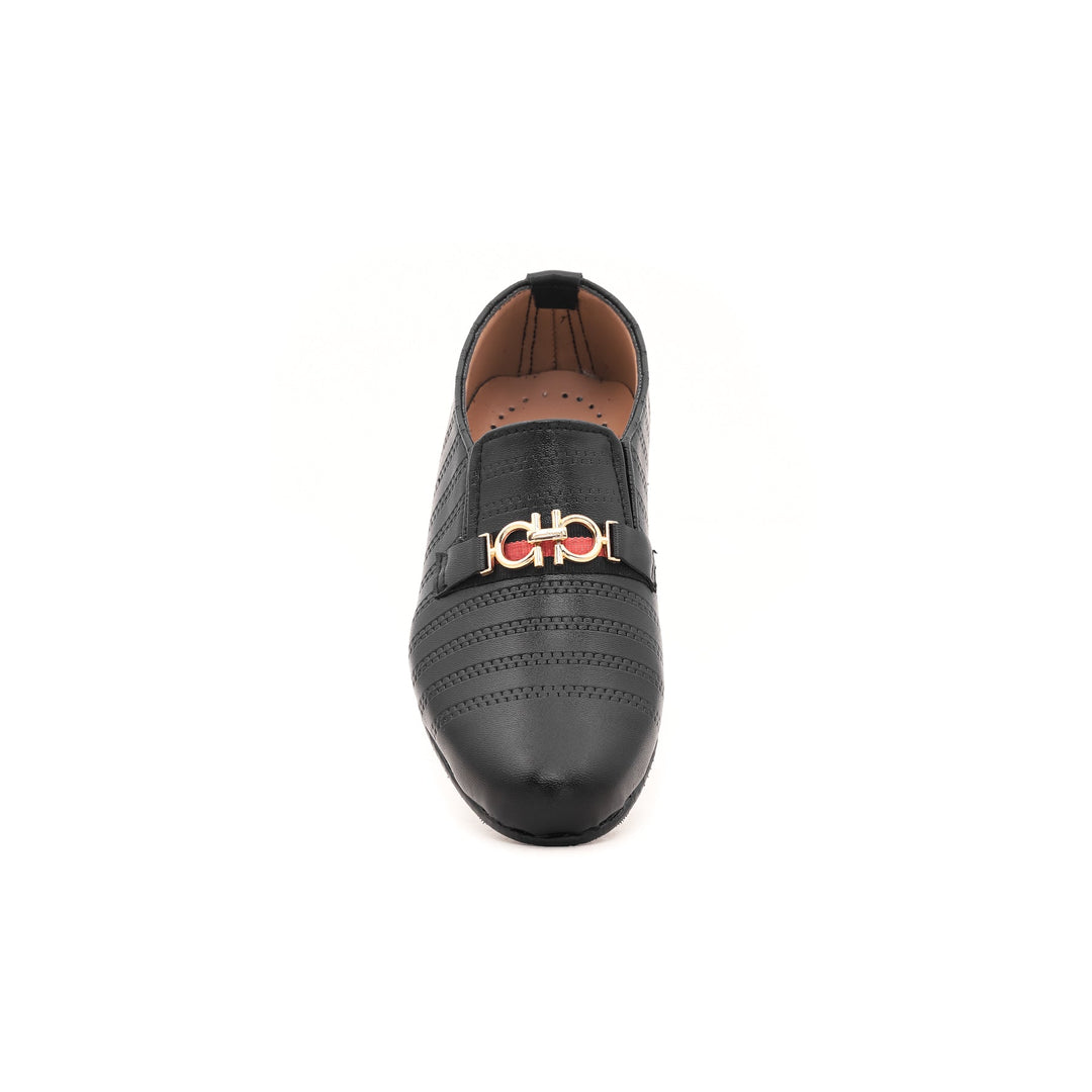 Boys Black Formal Moccasins KD0424