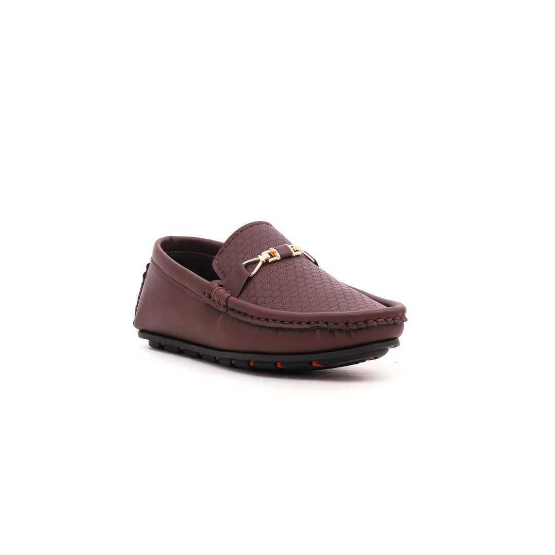 Boys Brown Formal Moccasin KD0447