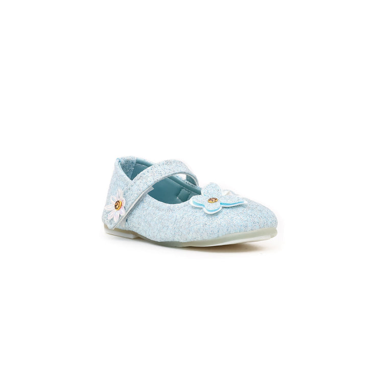 Girls Sky Blue Fancy Pumps KD0500