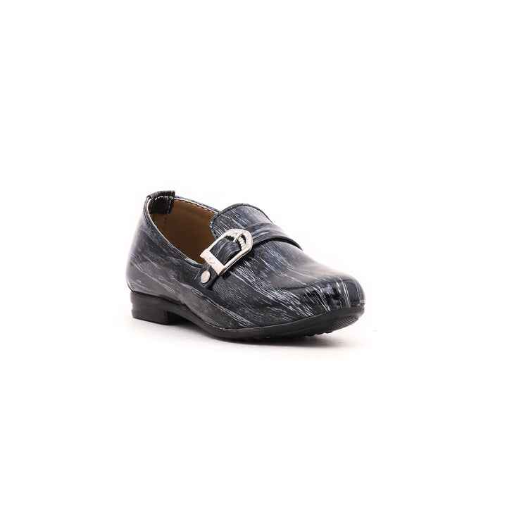 Boys Grey Formal Moccasin KD0518