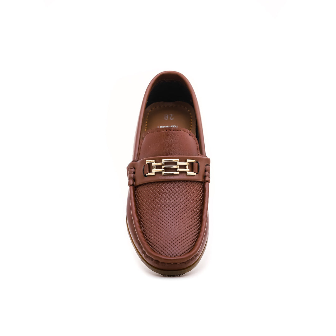 Boys Brown Formal Moccasin KD0581