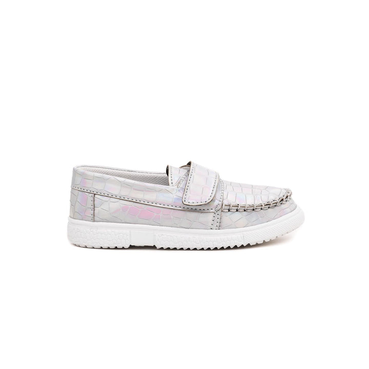 Girls Silver Formal Moccasin KD0645