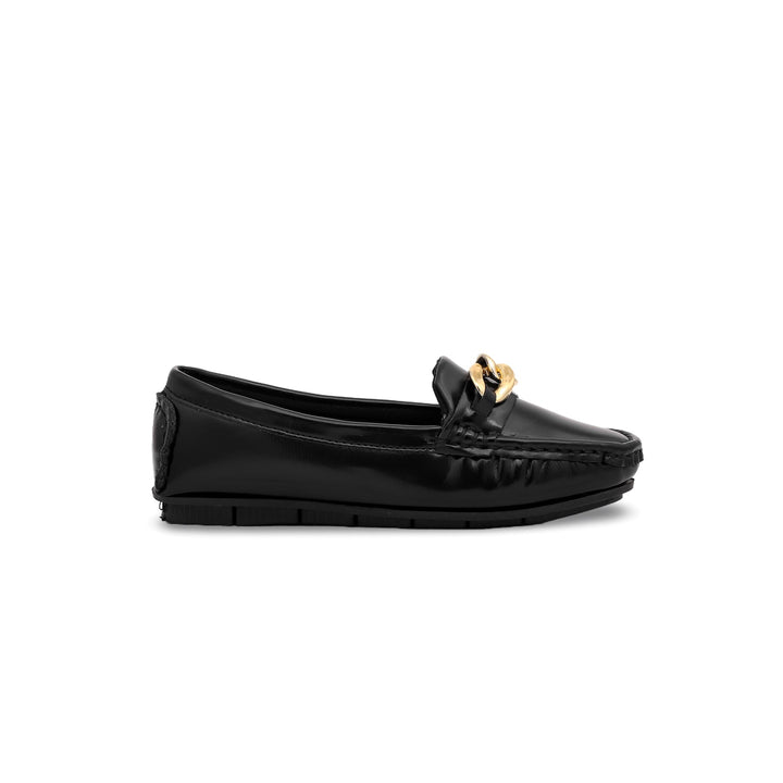 Girls Black Formal Moccasin KD0691