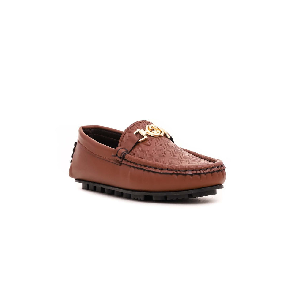 Boys Brown Formal Moccasin KD0761