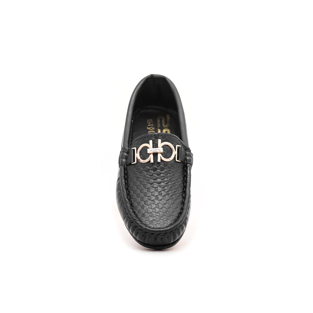 Boys Black Formal Moccasin KD0766