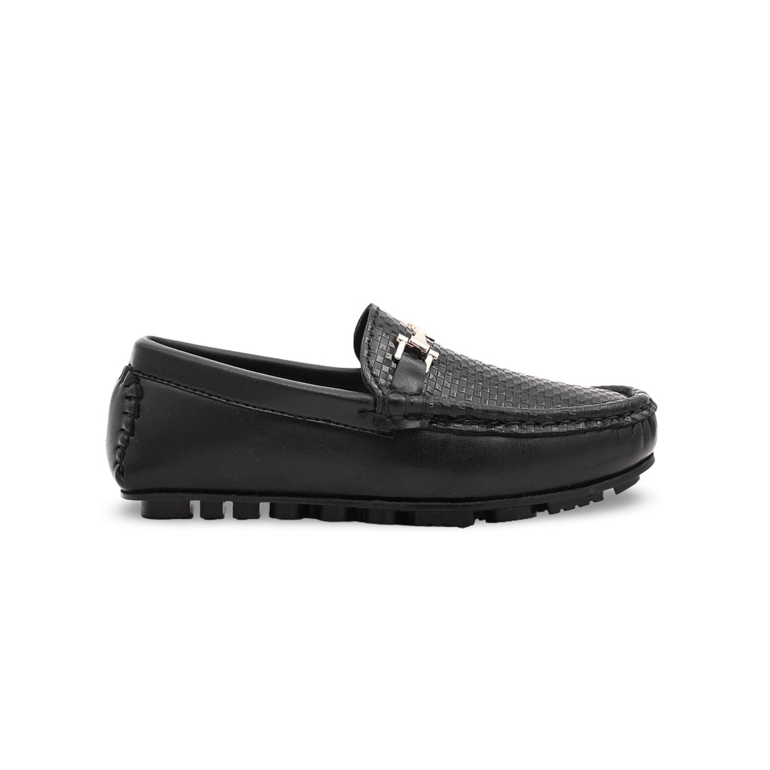 Boys Black Formal Moccasin KD0767