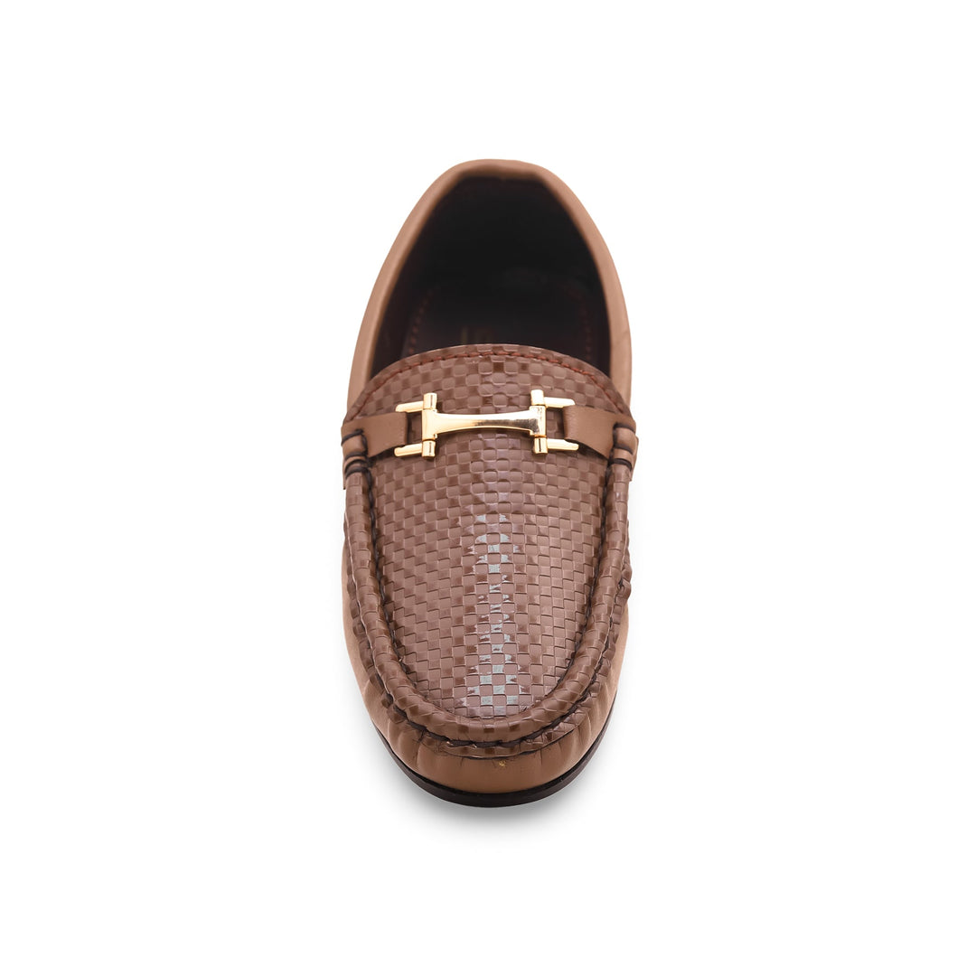 Boys Brown Formal Moccasin KD0767