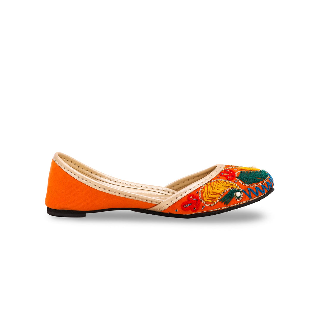 Girls Orange Fancy Khusa KD0809