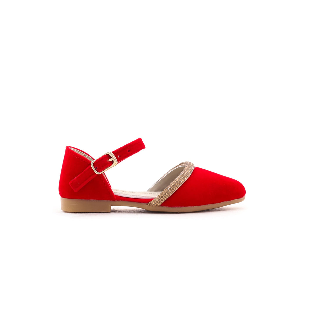 Girls Red Fancy Pumps KD3863