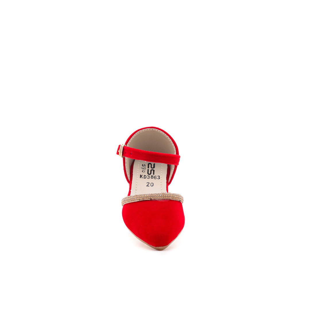 Girls Red Fancy Pumps KD3863