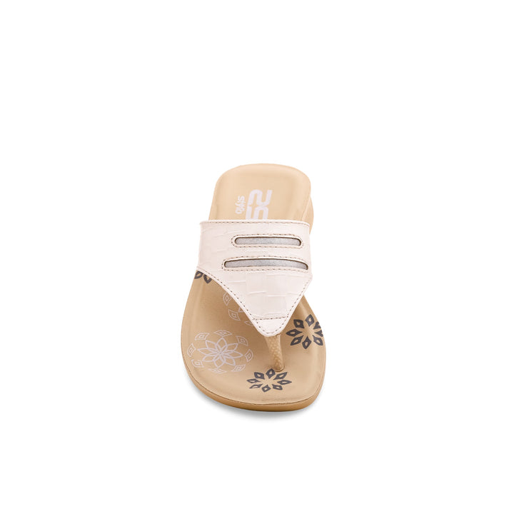 Girls White Casual Slipper KD5339