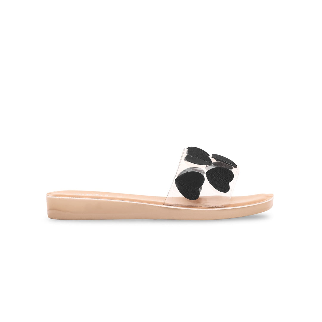 Girls Black Casual Slipper KD5364