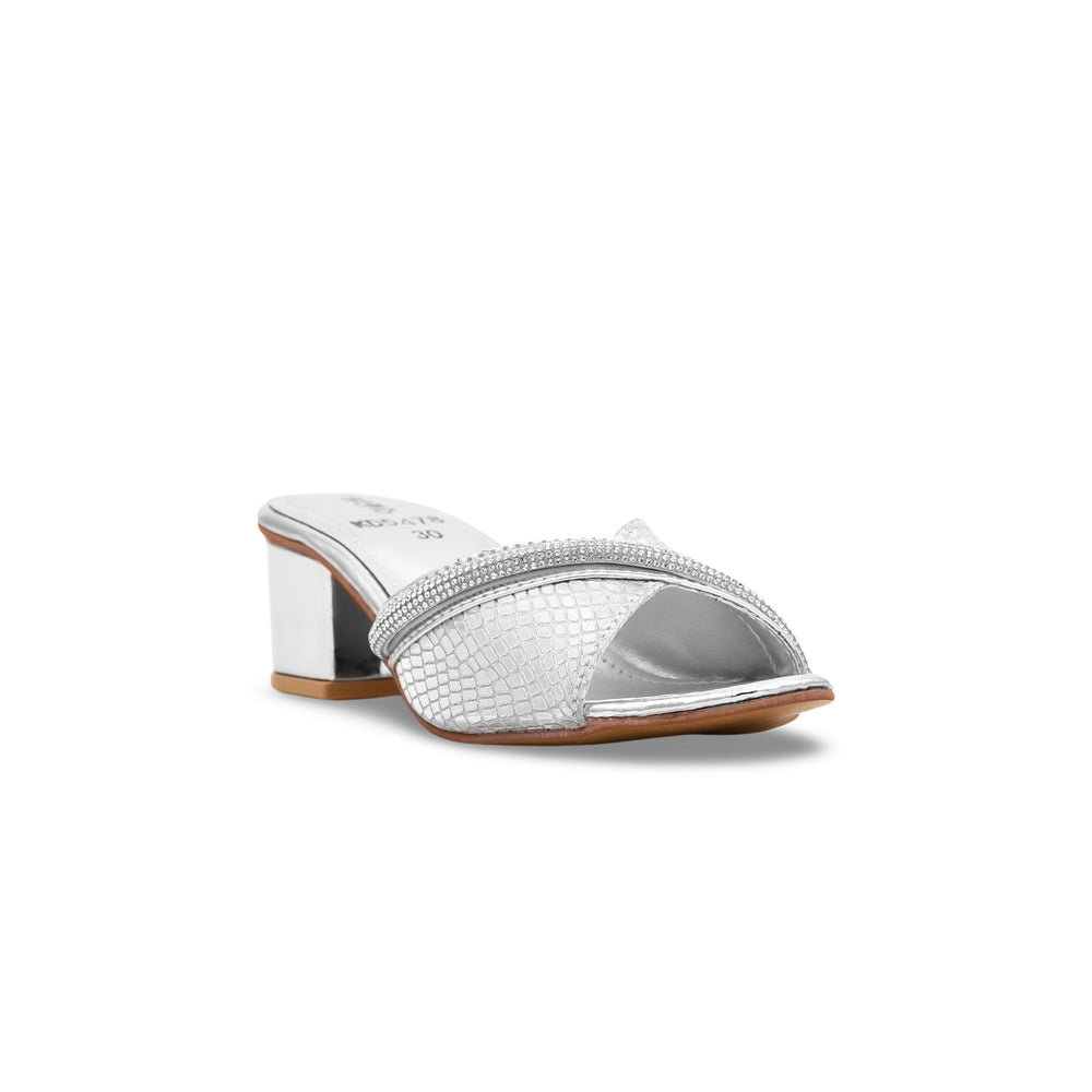 Girls Silver Fancy Slipper KD5478