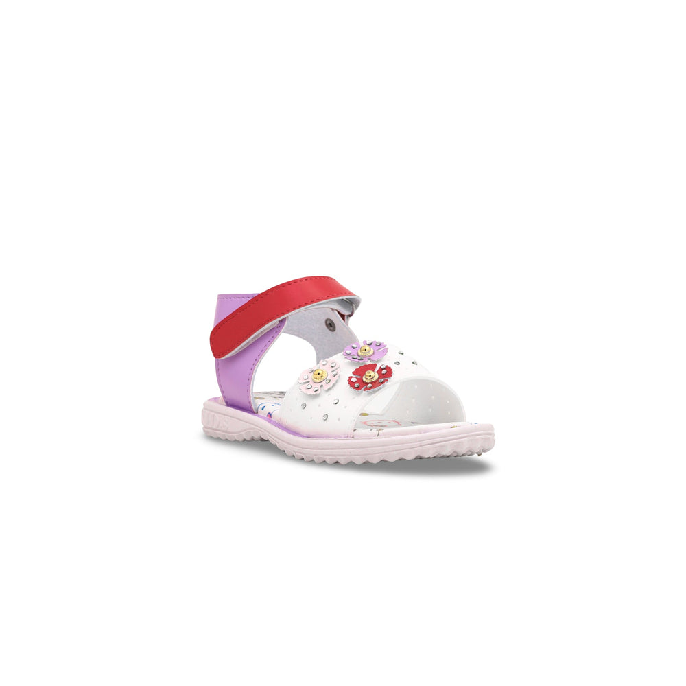 Girls White Casual Sandal KD7780