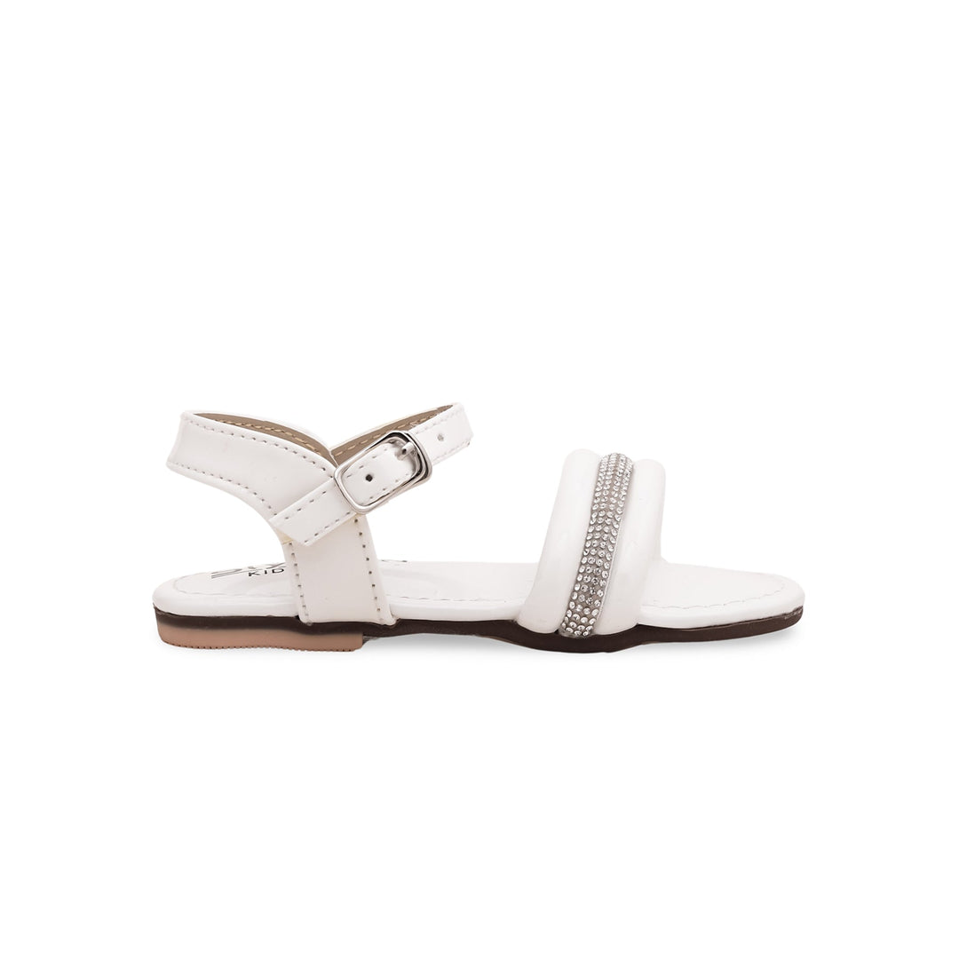 Girls White Formal Sandal KD7994