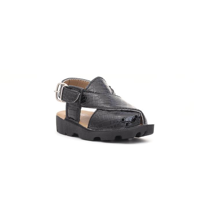 Boys Black Peshawari Chappal KD9252