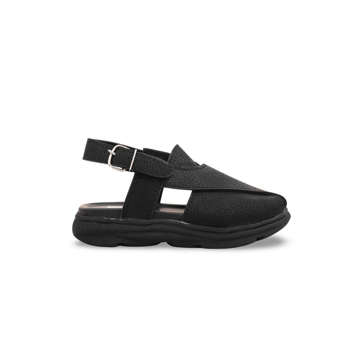 Boys Black Peshawari Chappal KD9456