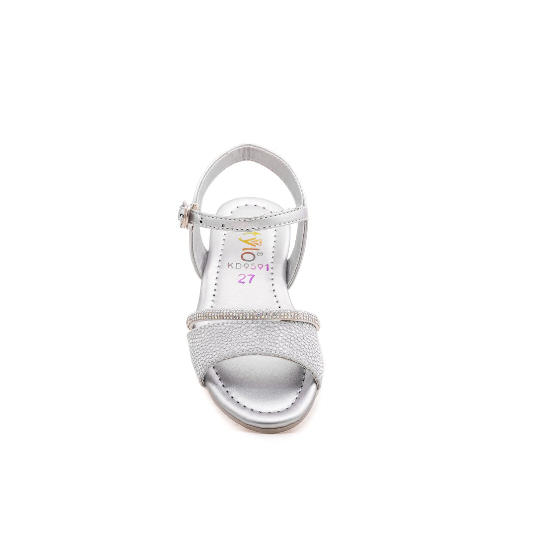 Girls Silver Fancy Sandal KD9591