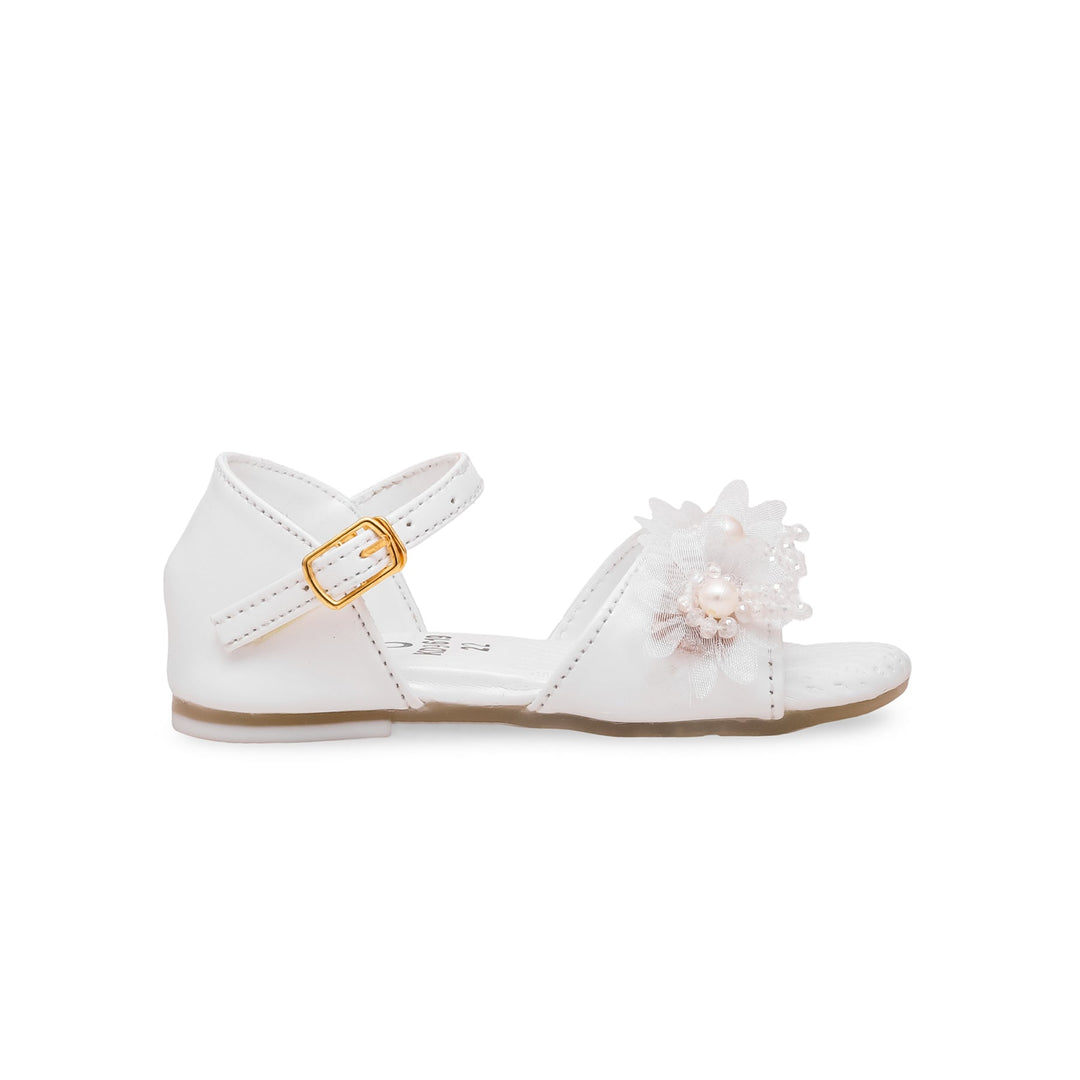 Girls White Formal Sandal KD9619