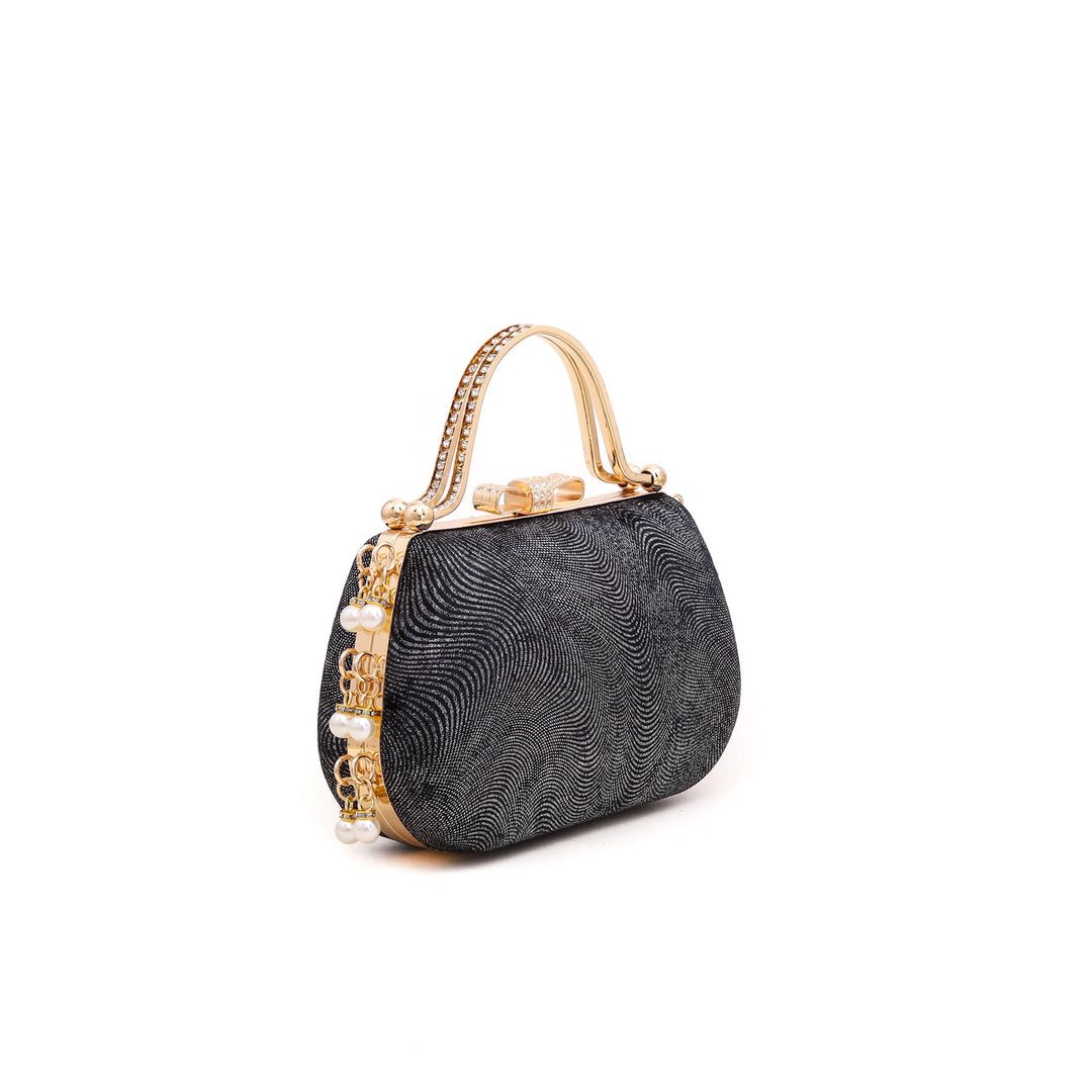 Black Fancy Clutch P15044