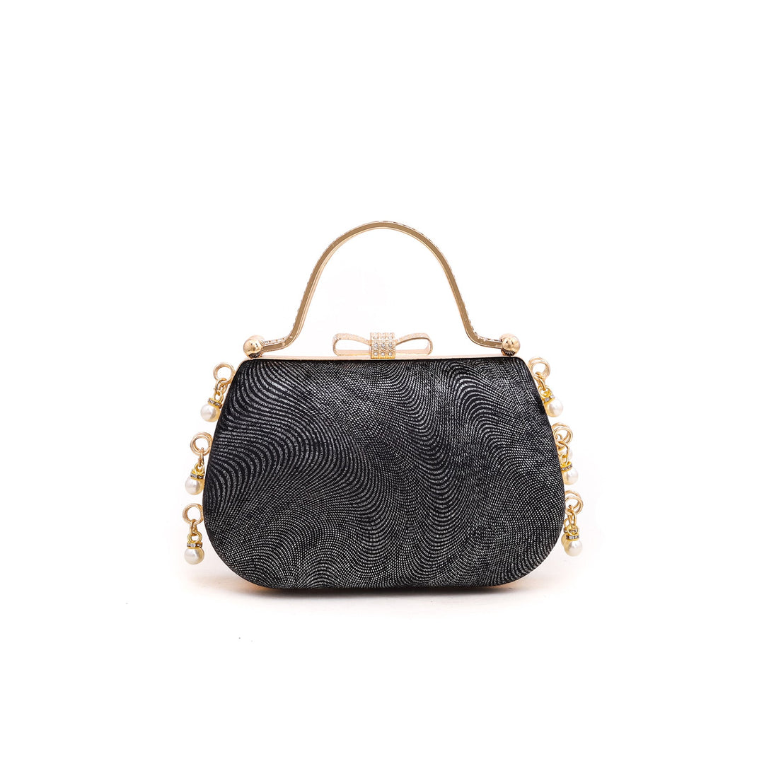 Black Fancy Clutch P15044