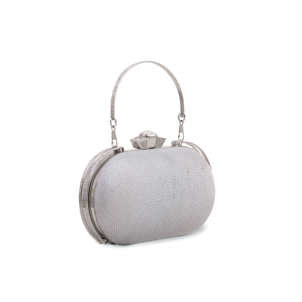 Silver Fancy Clutch P15071