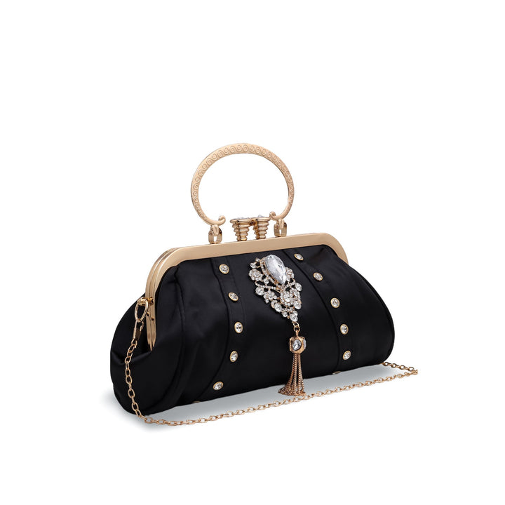 Black Fancy Clutch P23835