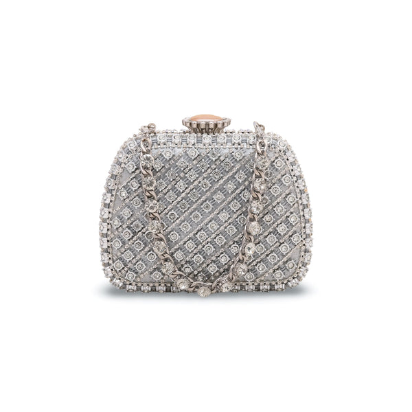 Silver Fancy Clutch P23847