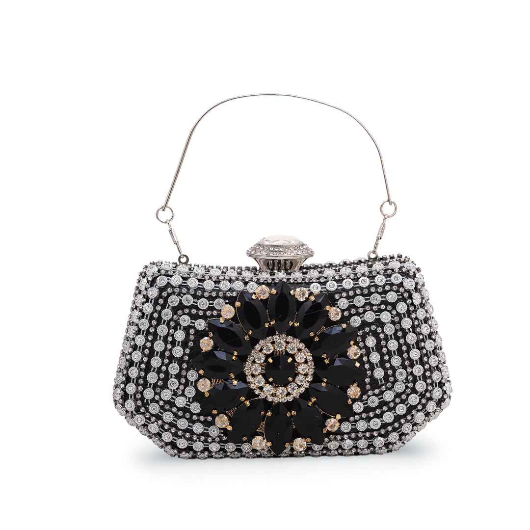 Black Fancy Clutch P23849