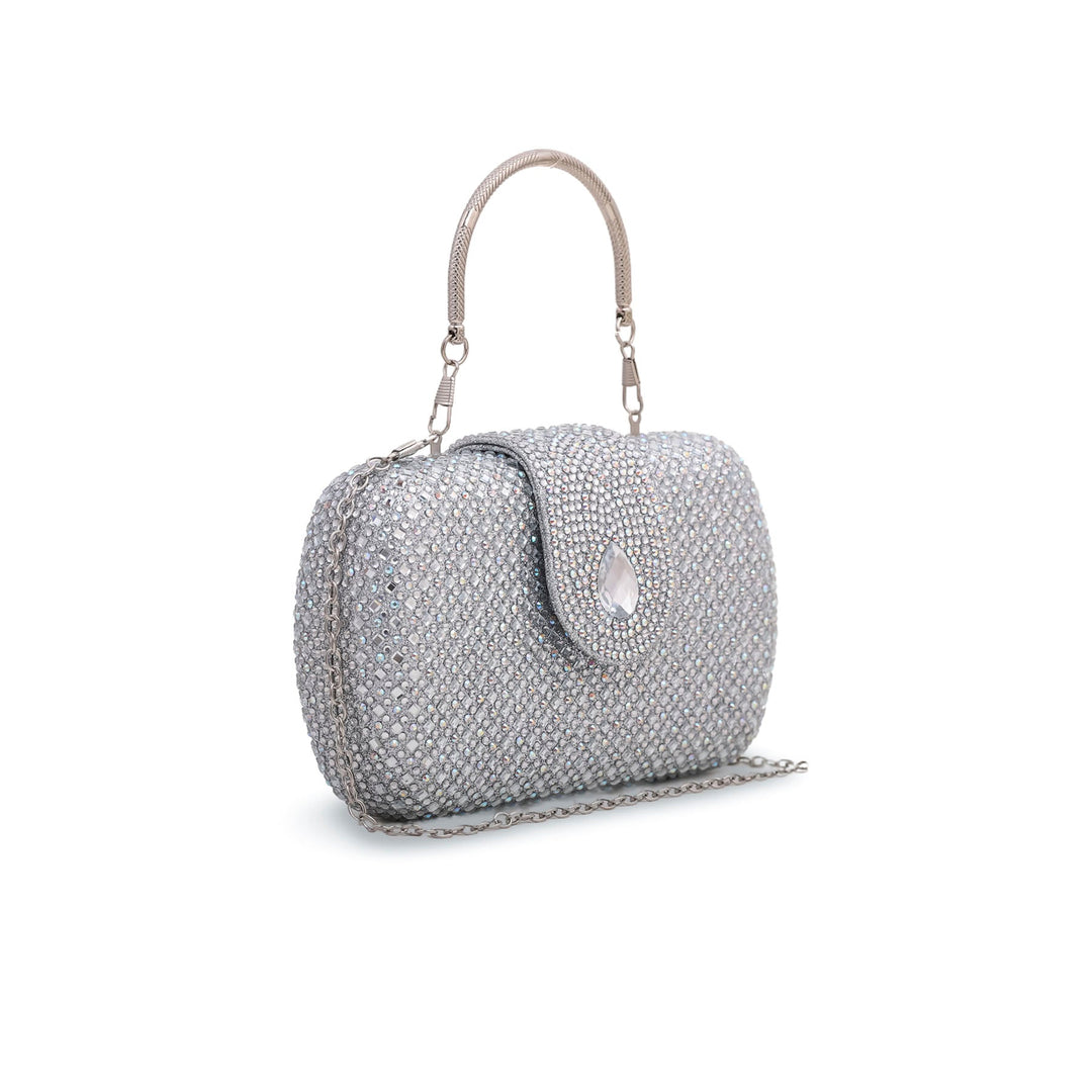 Silver Fancy Clutch P23851