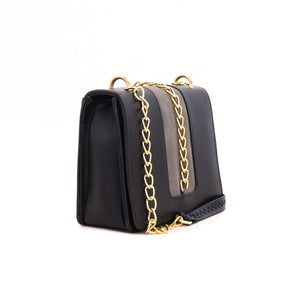 Gold and shop black bag