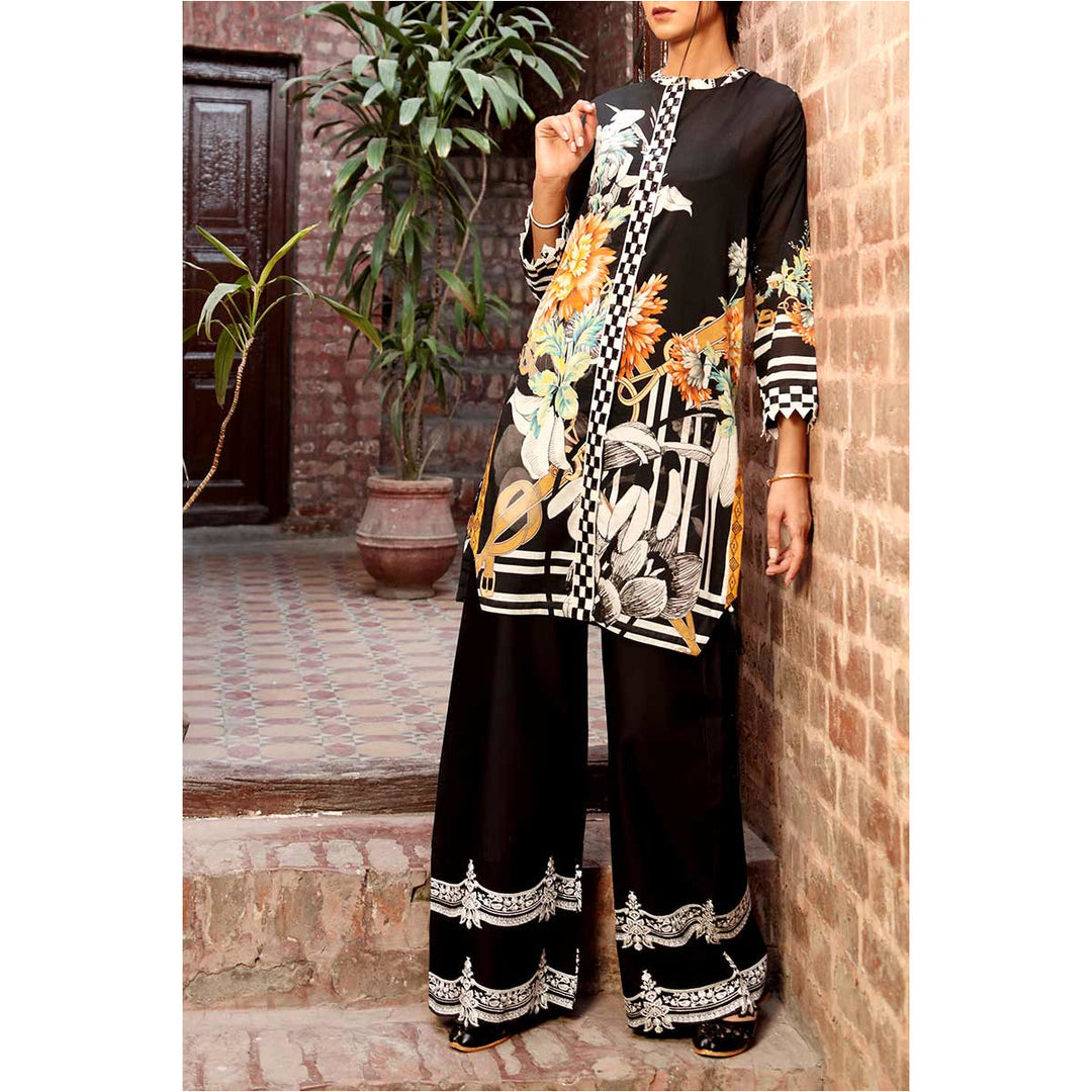 Unstitched Digital Printed Lawn Shirt PE1457