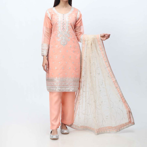 3PC- Embellished Organza Suit PF3006