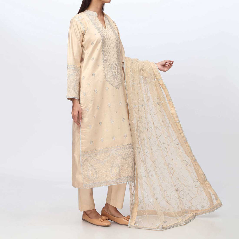 3PC- Embellished Khadi Net Suit PF3015