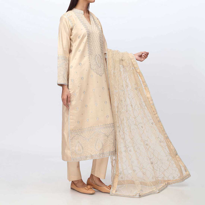 3PC- Embellished Khadi Net Suit PF3015